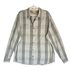 Carbon2Cobalt Gray Blue Plaid Mens Button Down Shirt XL